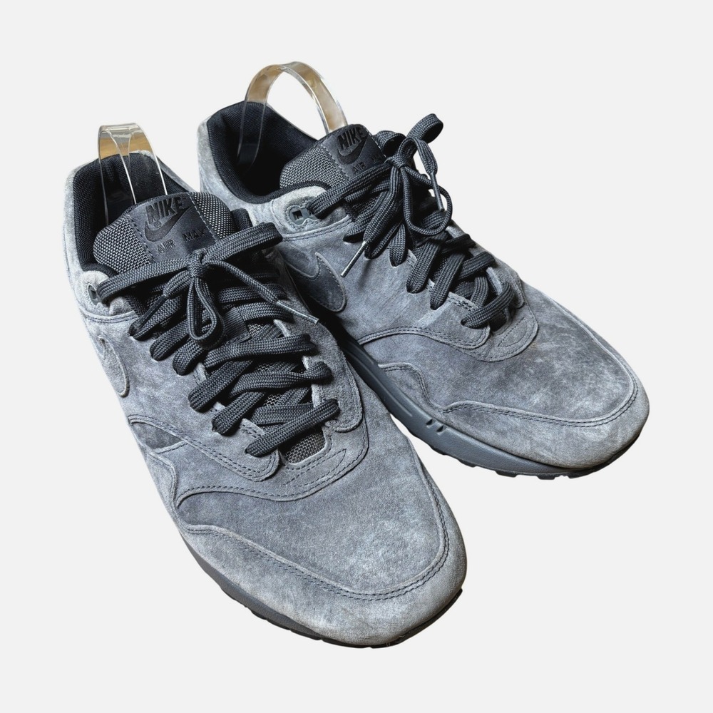 Nike Air Max 1 Men 12 Grey 875844-010 Premium Suede Low Top Sneakers